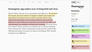 The Hemingway App grades your writing for clarity