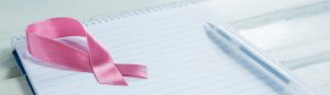 Notebook with Breast Cancer Awareness ribbon and pen