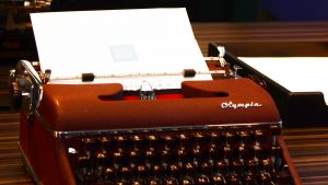 An Olympia typewriter at the American Writers Museum