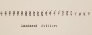 typewritten soldiers created with a capital w and & symbol