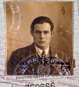 Ernest Hemingway passport photo