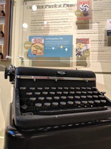 Jerry Siegel's Royal typewriter on display at the American Writers Museum