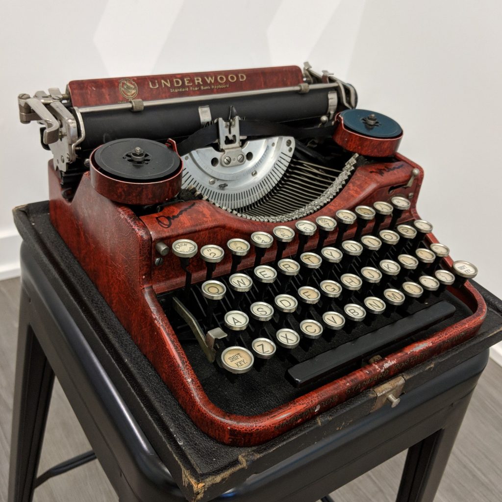 The typewriter used by Orson Welles now on display at the American Writers Museum in Chicago.