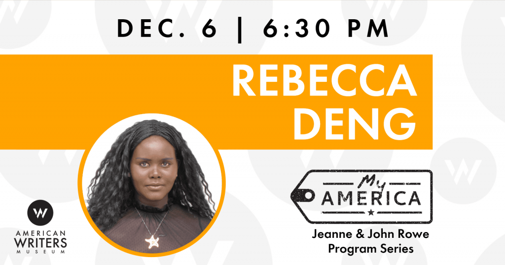 Rebecca Deng at the American Writers Museum on December 6 at 6:30 pm.