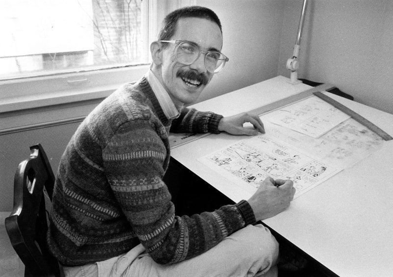 Bill Watterson, creator of the syndicated cartoon strip "Calvin & Hobbes" is shown in this Feb. 24, 1986 file photo at his home in Chagrin Falls, Ohio.