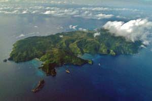 Aerial image of Isla Nublar. Provided by InGen.