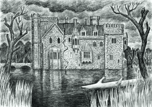 Artist sketch of the House of Usher