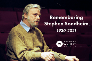 Photo of Stephen Sondheim and text overlaid that reads: "Remembering Stephen Sondheim 1930-2021"